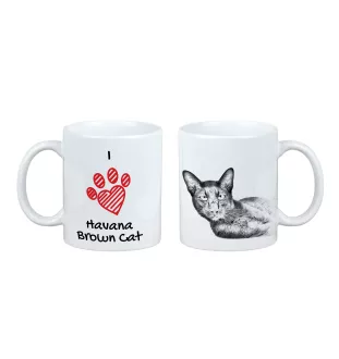 Havana Brown - tasse avec un chat, une tasse adorable avec une illustration, un cadeau avec votre photo de la marque Art-Dog
