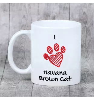 Hawana Brązowa kubek z kotem I love Art-Dog