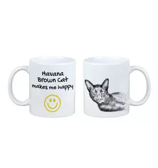 Havanna-Braun - Tasse mit Katze, fröhliche Tasse für Hundefreunde, personalisiertes Geschenk der Marke Art-Dog