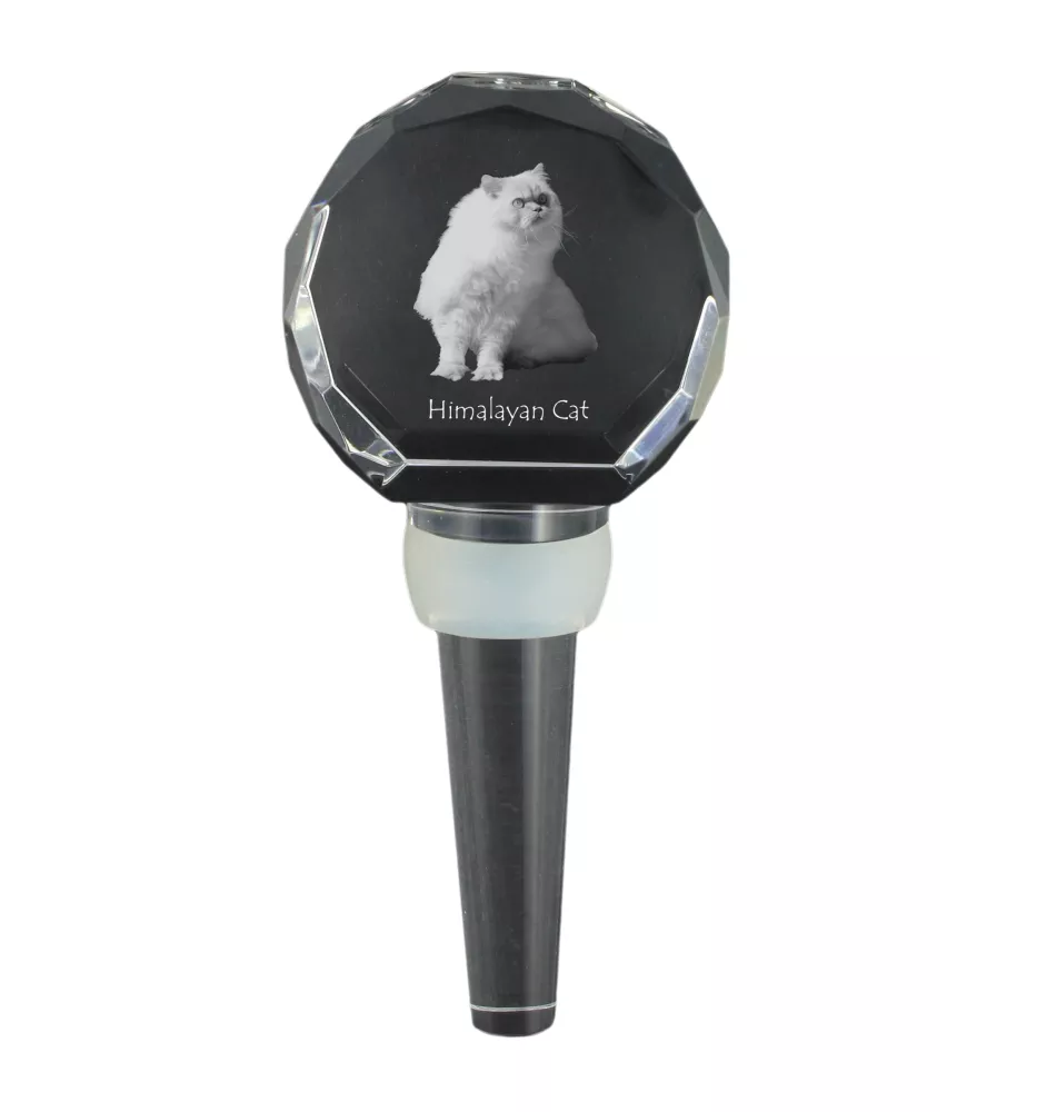 Himalayakatze - Kristallflaschenverschluss mit Katze, einzigartiger Weinverschluss mit Foto, personalisiertes Geschenk für Sommelier der Marke Art-Dog