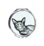 Chat Havana brown - miroir de poche avec un chat, miroir personnalisé pour sac à main, miroir compact avec impression de la marque Art-Dog