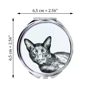 Hawana Brązowa lusterko ze zdjęciem kota Art-Dog