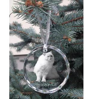 Himalayakatze - Kristallkugel mit Foto, Katzenfoto im Kristall, personalisierter Weihnachtsbaumanhänger von Art-Dog.