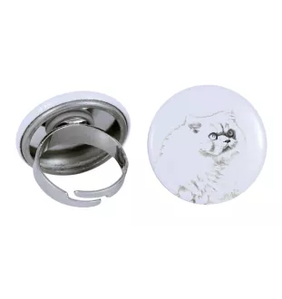 Chat de l'Himalaya - une bague unique, faite à la main, bijoux pour femmes de la marque Art-Dog