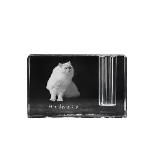 Chat de l'Himalaya - Porte-stylos, organiseur en cristal avec photo de chat, décoration de bureau unique par la marque Art-Dog