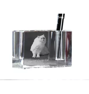 Chat de l'Himalaya - Porte-stylos, organiseur en cristal avec photo de chat, décoration de bureau unique par la marque Art-Dog