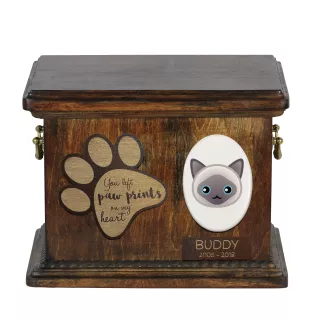 Javanese Katzenascheurne, personalisierte Urne mit Gravur, Erinnerungsbox für Katzenasche von der Marke Art-Dog