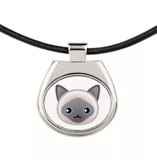 Javanais - collier pendentif avec une illustration sur une chaîne en cuir de la marque Art-Dog