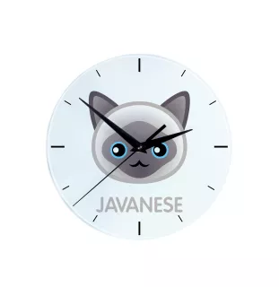 Javanese - MDF-Uhr mit Grafik und Logo der Marke Art-Dog