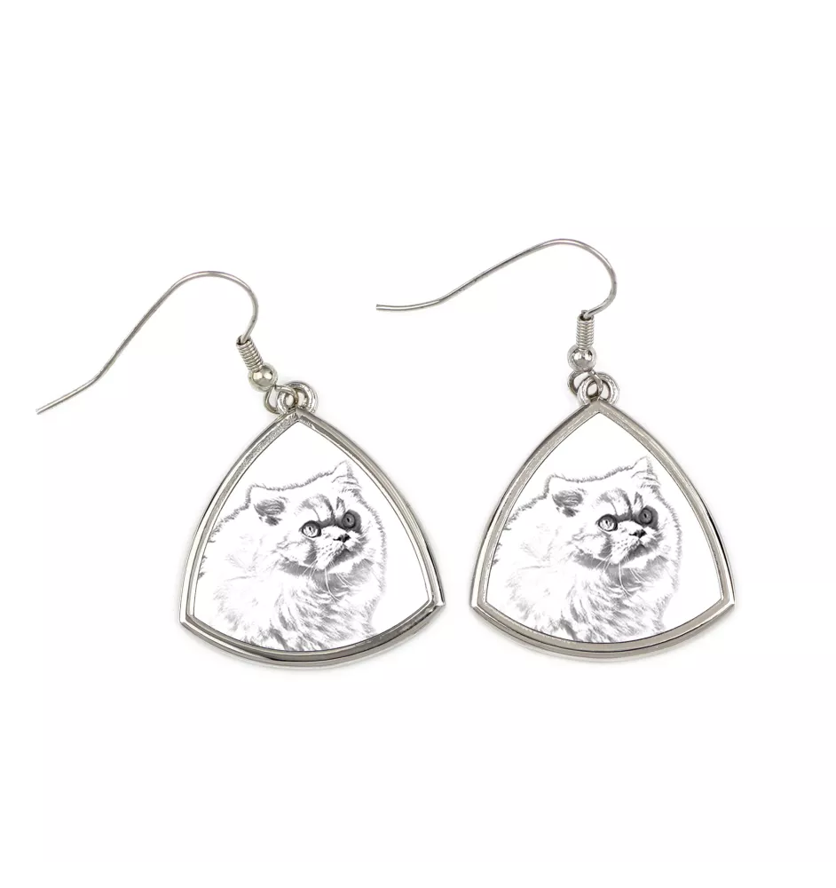 Chat de l'Himalaya - boucles d'oreilles avec un chat, boucles d'oreilles pendantes avec une image, bijoux personnalisés avec l'impression de la marque Art-Dog