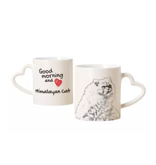 Himalayan - cat mug, adorable heart-shaped handle mug, universal gift from Art-Dog brand