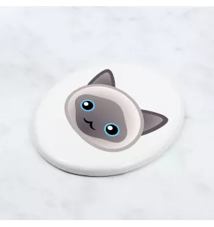 Javanais - une plaque funéraire en céramique avec une illustration et un texte de la marque Art-Dog