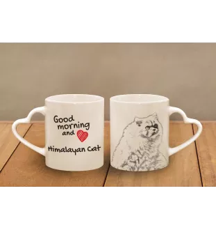 Himalayan Tasse mit Katze, entzückende Tasse mit herzförmigem Henkel, universelles Geschenk der Marke Art-Dog