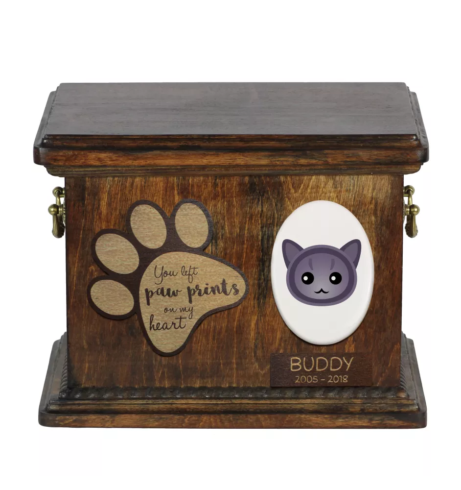 Korat - urne pour les cendres de chat, urne personnalisée avec gravure, boîte commémorative pour les cendres de chat de la marque Art-Dog