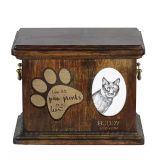Bobtail kurilien I - urne pour les cendres de chat, urne pour chat avec photo, boîte personnalisée pour les cendres de chat de la marque Art-Dog