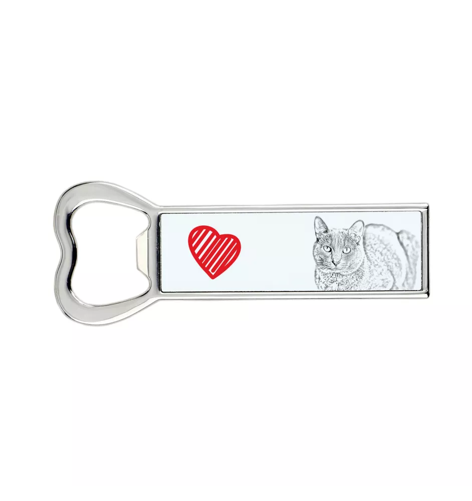 Korat Cat - bottle opener with a cat, personalized fridge opener, unique gift for men by Art-Dog brand
