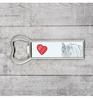 Korat Cat - bottle opener with a cat, personalized fridge opener, unique gift for men by Art-Dog brand
