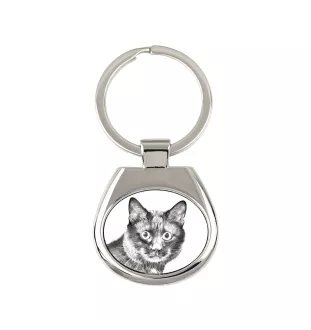 Bobtail kurilien - porte-clés avec un chat, porte-clés imprimé, breloque personnalisée de la marque Art-Dog