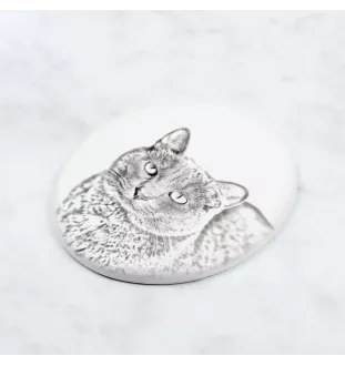 Korat Cat - commemorative plaque with a cat photo, tombstone with a print, personalized oval plaque from the Art-Dog brand