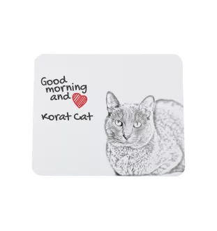 Korat Cat - mouse pad with print, personalized cat pad, unique gadget for an office worker from the Art-Dog brand