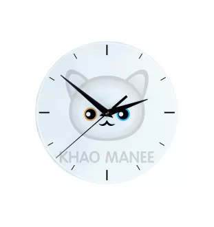 Khao Manee - MDF-Uhr mit Grafik und Logo der Marke Art-Dog