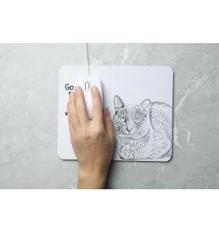Korat Cat - mouse pad with print, personalized cat pad, unique gadget for an office worker from the Art-Dog brand
