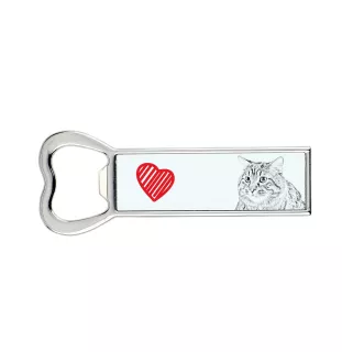Kurilian bobtail à poil long - ouvre-bouteille avec un chat, ouvre-bouteille personnalisé pour le réfrigérateur, cadeau unique pour homme de la marque Art-Dog