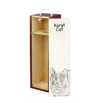 Korat Katze - Weinbox mit Katze, Alkoholbox mit Grafik, personalisierte Geschenkbox der Marke Art-Dog