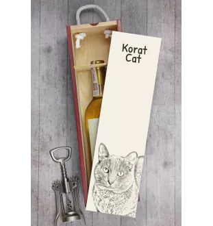 Korat Katze - Weinbox mit Katze, Alkoholbox mit Grafik, personalisierte Geschenkbox der Marke Art-Dog