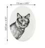 Kurilianer Bobtail - Gedenktafel mit einem Foto einer Katze, Grabplatte mit Druck, personalisierte ovale Platte der Marke Art-Dog