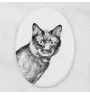 Kurilianer Bobtail - Gedenktafel mit einem Foto einer Katze, Grabplatte mit Druck, personalisierte ovale Platte der Marke Art-Dog