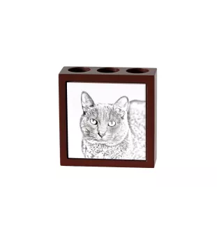 Korat Katze - Stifthalter mit Katze, Schreibtischorganizer mit Aufdruck, personalisierte Schreibtischdekoration von der Marke Art-Dog