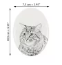 Kurilianer Bobtail langhaarig - Gedenktafel mit einem Foto einer Katze, Grabplatte mit Druck, personalisierte ovale Platte der Marke Art-Dog