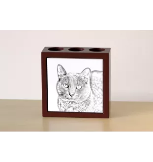 Chat Korat - porte-stylo avec un chat, organiseur de bureau avec impression, décoration de bureau personnalisée de la marque Art-Dog