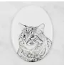 Kurilian bobtail à poil long - une plaque commémorative avec une photo de chat, une plaque funéraire avec une impression, une plaque ovale personnalisée de la marque Art-Dog