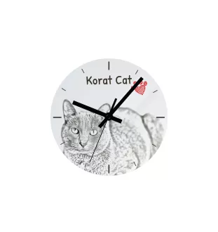 Korat Katze - Wanduhr mit Katze, Regal Uhr mit Druck, personalisierte Hausdekoration von Art-Dog.