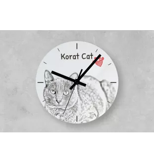 Chat Korat - horloge murale avec un chat, horloge de table avec impression, décoration personnalisée de la maison de la marque Art-Dog