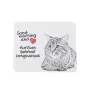 Kurilian bobtail longhaired - mouse pad with print, personalized cat pad, unique gadget for an office worker from the Art-Dog brand