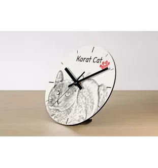 Chat Korat - horloge murale avec un chat, horloge de table avec impression, décoration personnalisée de la maison de la marque Art-Dog