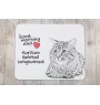 Kurilian bobtail longhaired - mouse pad with print, personalized cat pad, unique gadget for an office worker from the Art-Dog brand