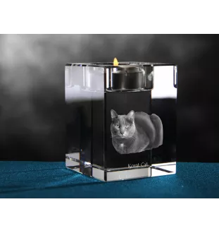 Korat - Kerzenhalter mit Katzenfoto, Teelichthalter aus Kristall, personalisiertes Geschenk der Marke Art-Dog