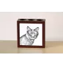 Bobtail kurilien - porte-stylo avec un chat, organiseur de bureau avec impression, décoration de bureau personnalisée de la marque Art-Dog