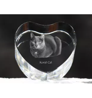 Korat Katze - Kristalluhr mit Katzenbild, Herzregal-Uhr, personalisierte Standuhr von Art-Dog.