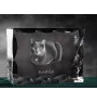Korat Cat - crystal with a cat picture, glass statuette with a picture, unique frame with a picture from Art-Dog brand