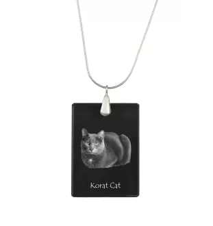 Korat Katze - Crystal pendant with cat, silver necklace with photo, personalised pendant by Art-Dog brand