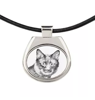 Kurilian bobtail - cat necklace, personalized pendant with a photo, unique necklace for women and men by Art-Dog brand