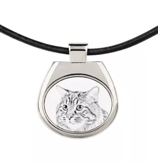 Kurilianer Bobtail langhaarig - Halskette mit Katzenanhänger, personalisiertes Fotoanhänger, einzigartige Halskette für Frauen und Männer von der Marke Art-Dog