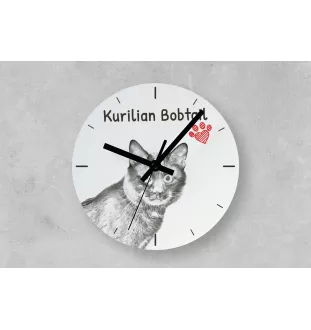 Kurilianer Bobtail - Wanduhr mit Katze, Regal Uhr mit Druck, personalisierte Hausdekoration von Art-Dog.