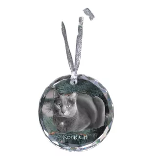 Korat Katze - Kristallkugel mit Foto, Katzenfoto im Kristall, personalisierter Weihnachtsbaumanhänger von Art-Dog.