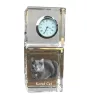 Korat Cat - crystal clock with a photo, photo of a cat in crystal, personalized desk clock by Art-Dog brand